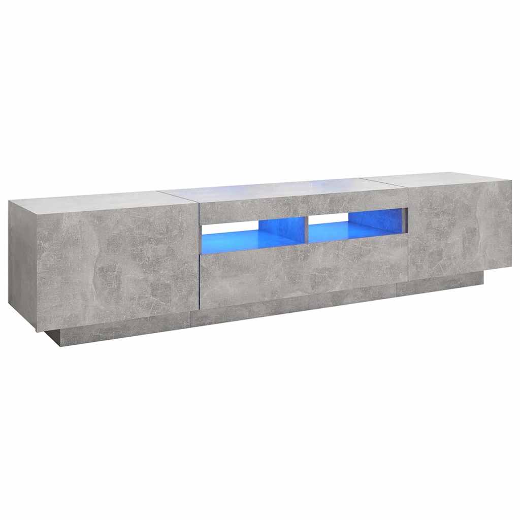 Έπιπλο Τηλεόρασης με LED Γκρι Σκυροδέματος 180 x 35 x 40 εκ. - PAKOBAZAAR