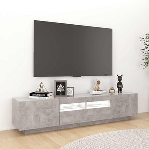Έπιπλο Τηλεόρασης με LED Γκρι Σκυροδέματος 180 x 35 x 40 εκ. - PAKOBAZAAR
