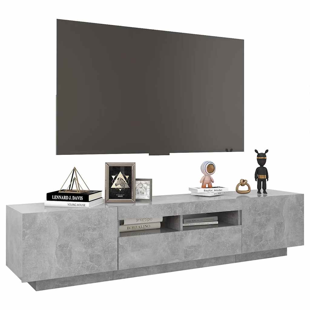 Έπιπλο Τηλεόρασης με LED Γκρι Σκυροδέματος 180 x 35 x 40 εκ. - PAKOBAZAAR