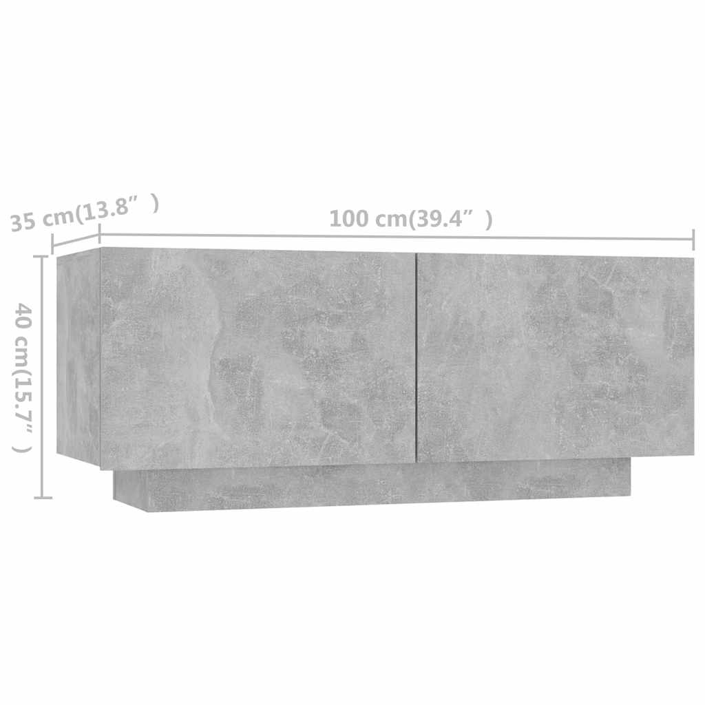 Έπιπλο Τηλεόρασης με LED Γκρι Σκυροδέματος 180 x 35 x 40 εκ. - PAKOBAZAAR