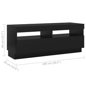 Έπιπλο Τηλεόρασης με LED Μαύρο 200 x 35 x 40 εκ.