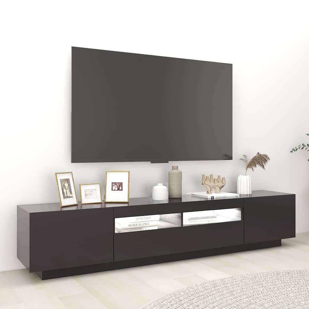 Έπιπλο Τηλεόρασης με LED Γκρι 200 x 35 x 40 εκ. - Pakobazaar