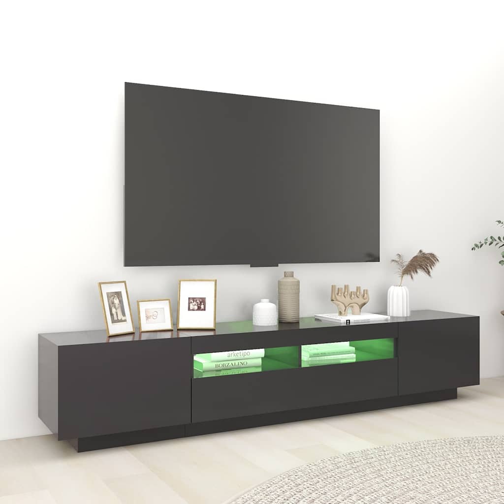 Έπιπλο Τηλεόρασης με LED Γκρι 200 x 35 x 40 εκ. - Pakobazaar