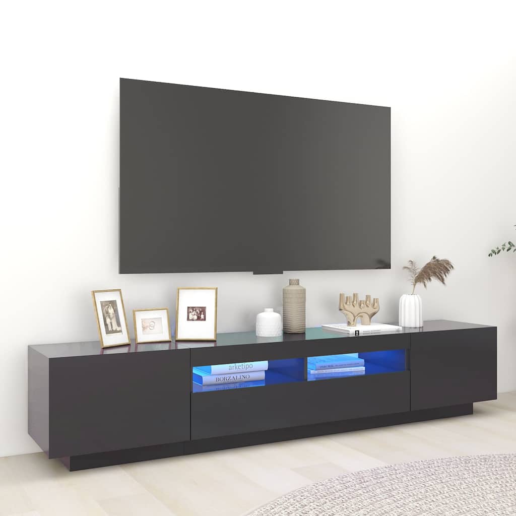 Έπιπλο Τηλεόρασης με LED Γκρι 200 x 35 x 40 εκ. - Pakobazaar