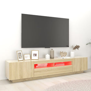 Έπιπλο Τηλεόρασης με LED Sonoma Δρυς 200 x 35 x 40 εκ. - PAKOBAZAAR