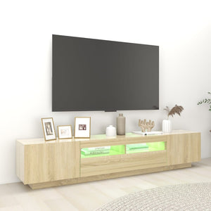 Έπιπλο Τηλεόρασης με LED Sonoma Δρυς 200 x 35 x 40 εκ. - PAKOBAZAAR