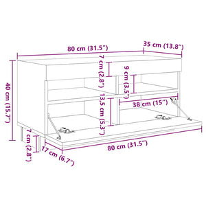 Έπιπλο Τηλεόρασης με LED Λευκό 260 x 35 x 40 εκ. - PAKOBAZAAR