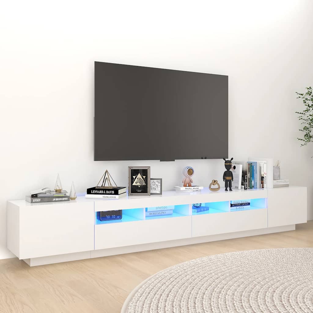 Έπιπλο Τηλεόρασης με LED Λευκό 260 x 35 x 40 εκ. - PAKOBAZAAR
