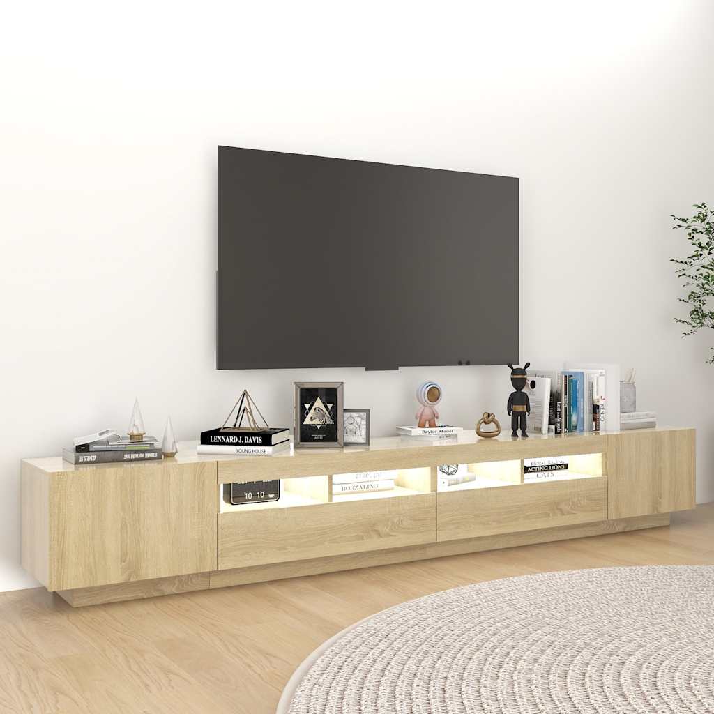 Έπιπλο Τηλεόρασης με LED Sonoma Δρυς 260 x 35 x 40 εκ. - PAKOBAZAAR