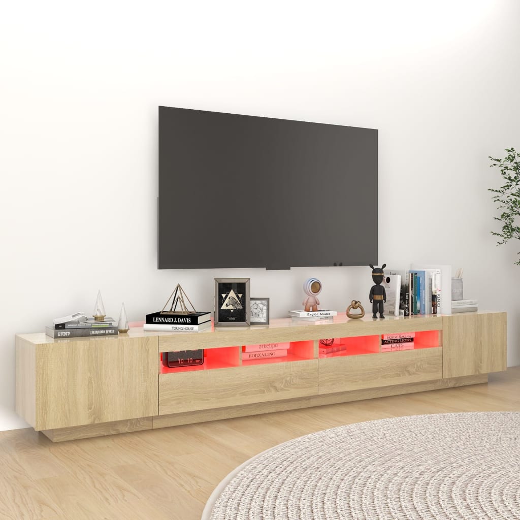 Έπιπλο Τηλεόρασης με LED Sonoma Δρυς 260 x 35 x 40 εκ. - PAKOBAZAAR