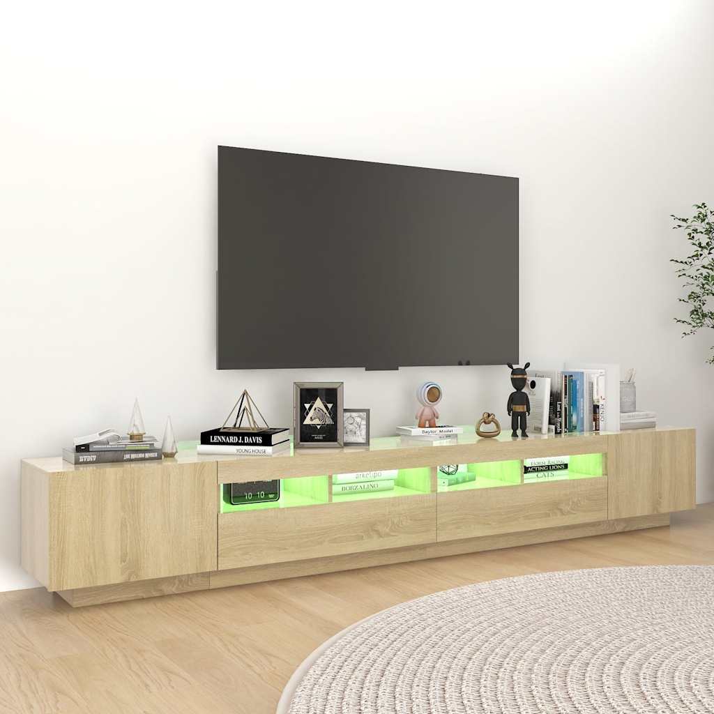 Έπιπλο Τηλεόρασης με LED Sonoma Δρυς 260 x 35 x 40 εκ. - PAKOBAZAAR