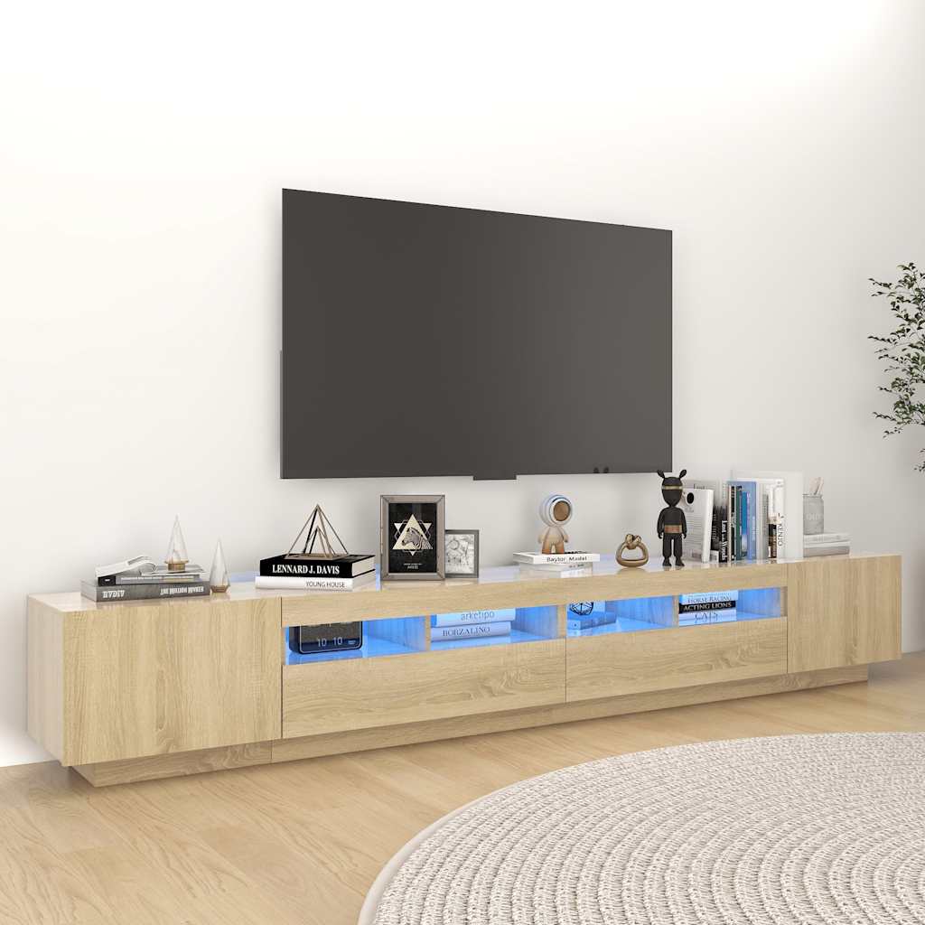 Έπιπλο Τηλεόρασης με LED Sonoma Δρυς 260 x 35 x 40 εκ. - PAKOBAZAAR