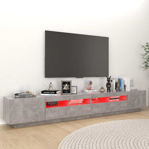 Έπιπλο Τηλεόρασης με LED Γκρι Σκυροδέματος 260 x 35 x 40 εκ. - Pakobazaar