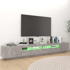 Έπιπλο Τηλεόρασης με LED Γκρι Σκυροδέματος 260 x 35 x 40 εκ. - Pakobazaar