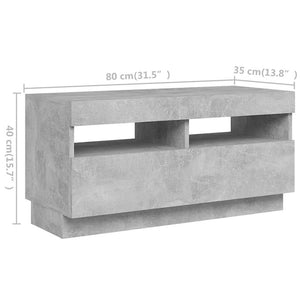 Έπιπλο Τηλεόρασης με LED Γκρι Σκυροδέματος 260 x 35 x 40 εκ. - Pakobazaar