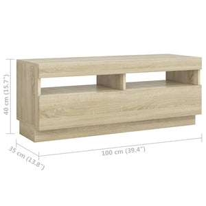 Έπιπλο Τηλεόρασης με LED Sonoma Δρυς 300 x 35 x 40 εκ. - PAKOBAZAAR