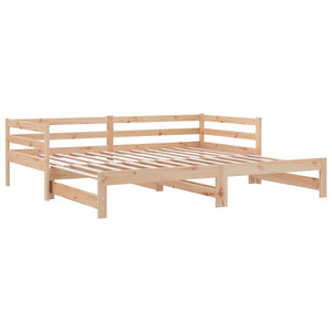 Καναπές Κρεβάτι 2 x (90 x 200) εκ. από Μασίφ Ξύλο Πεύκου