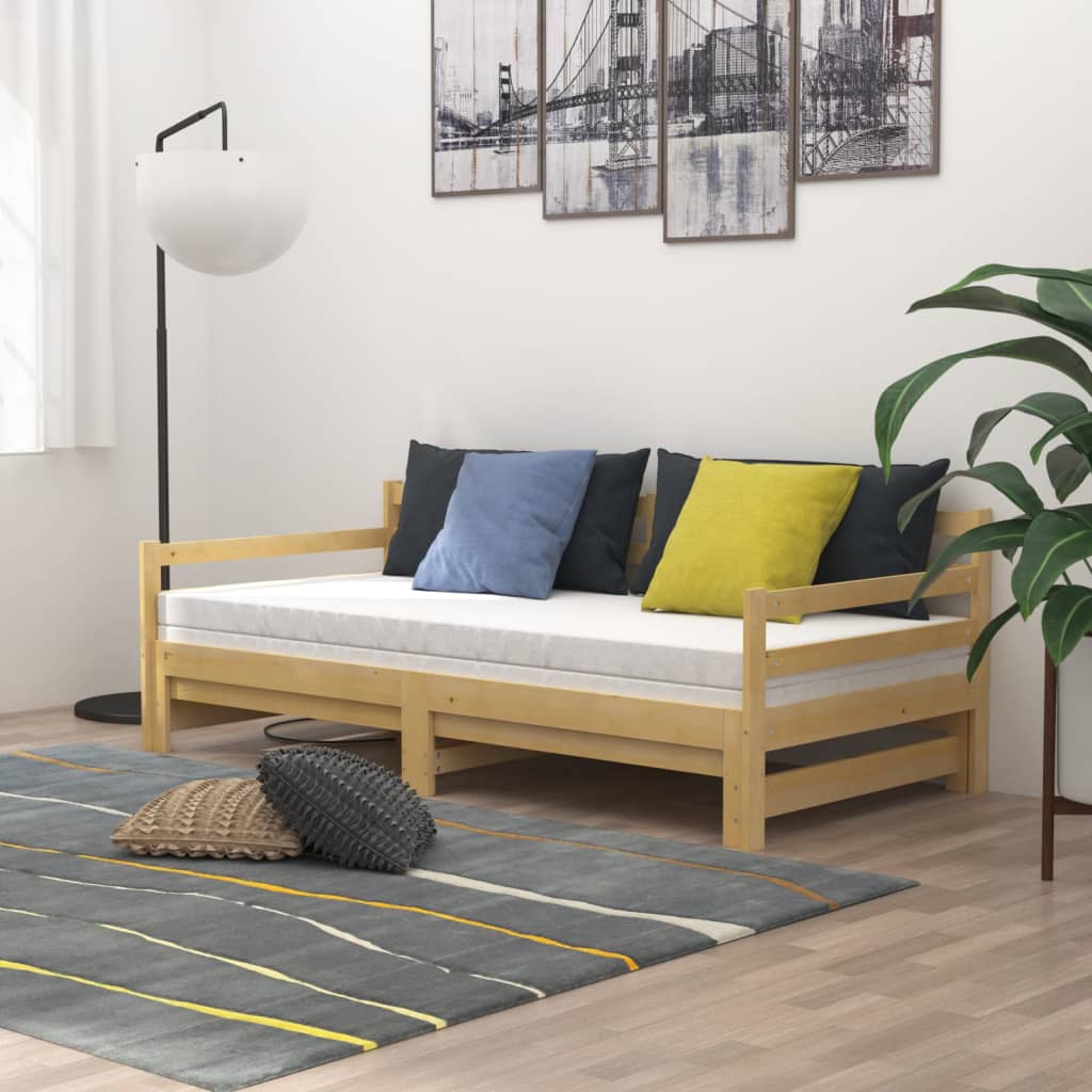 Καναπές Κρεβάτι 2 x (90 x 200) εκ. από Μασίφ Ξύλο Πεύκου - Pakobazaar