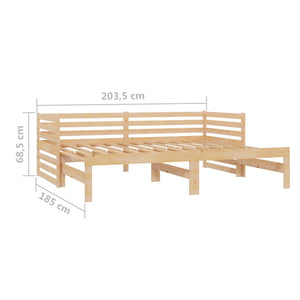 Καναπές Κρεβάτι 2 x (90 x 200) εκ. από Μασίφ Ξύλο Πεύκου