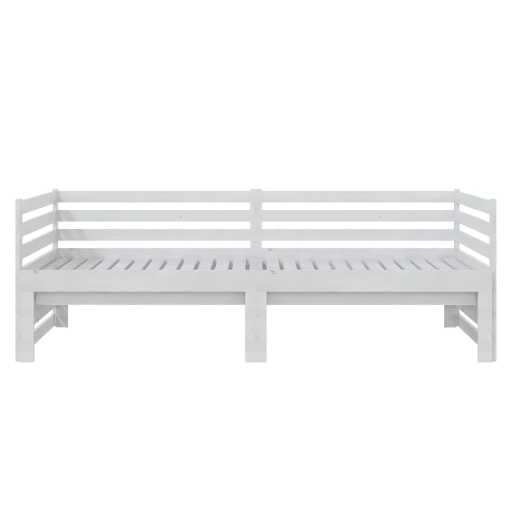 Καναπές Κρεβάτι Λευκός 2 x (90 x 200) εκ. από Μασίφ Ξύλο Πεύκου