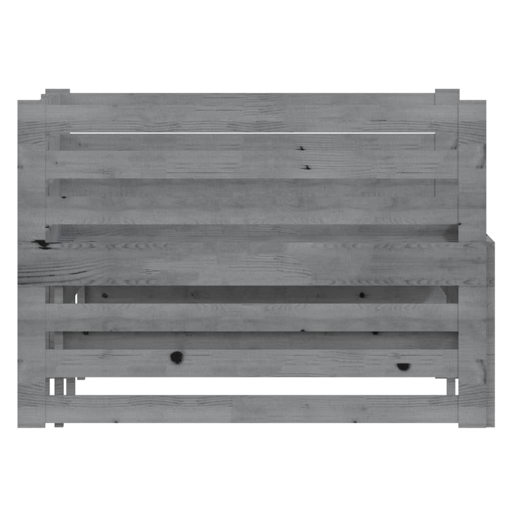 Καναπές Κρεβάτι Γκρι 2 x (90 x 200) εκ. από Μασίφ Ξύλο Πεύκου