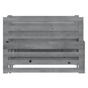Καναπές Κρεβάτι Γκρι 2 x (90 x 200) εκ. από Μασίφ Ξύλο Πεύκου