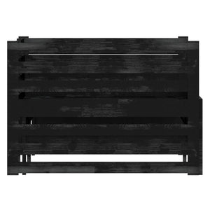 Καναπές Κρεβάτι Μαύρος 2 x (90 x 200) εκ. από Μασίφ Ξύλο Πεύκου