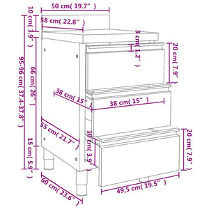 Ντουλάπια Κουζίνας Επαγγελματικά 2 τεμ. 50x60x96 εκ. από Ανοξείδωτο Ατσάλι - PAKOBAZAAR