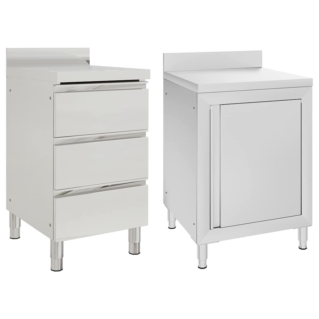 Ντουλάπια Κουζίνας 2 τεμ. από Ανοξείδωτο Ατσάλι - Pakobazaar