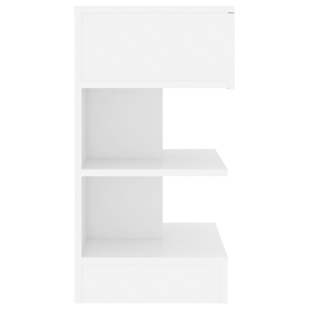 Κομοδίνο Λευκό 40 x 35 x 65 εκ. από Επεξ. Ξύλο