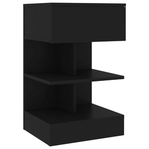 Κομοδίνα 2 τεμ. Μαύρα 40 x 35 x 65 εκ. - Pakobazaar