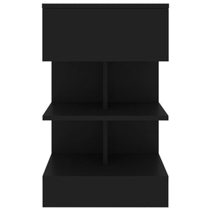 Κομοδίνα 2 τεμ. Μαύρα 40 x 35 x 65 εκ. - Pakobazaar