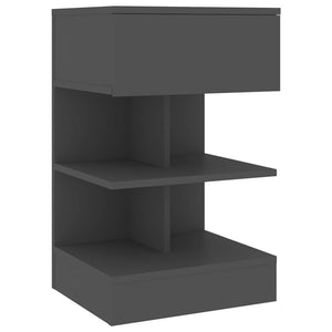 Κομοδίνα 2 τεμ. Γκρι 40 x 35 x 65 εκ.