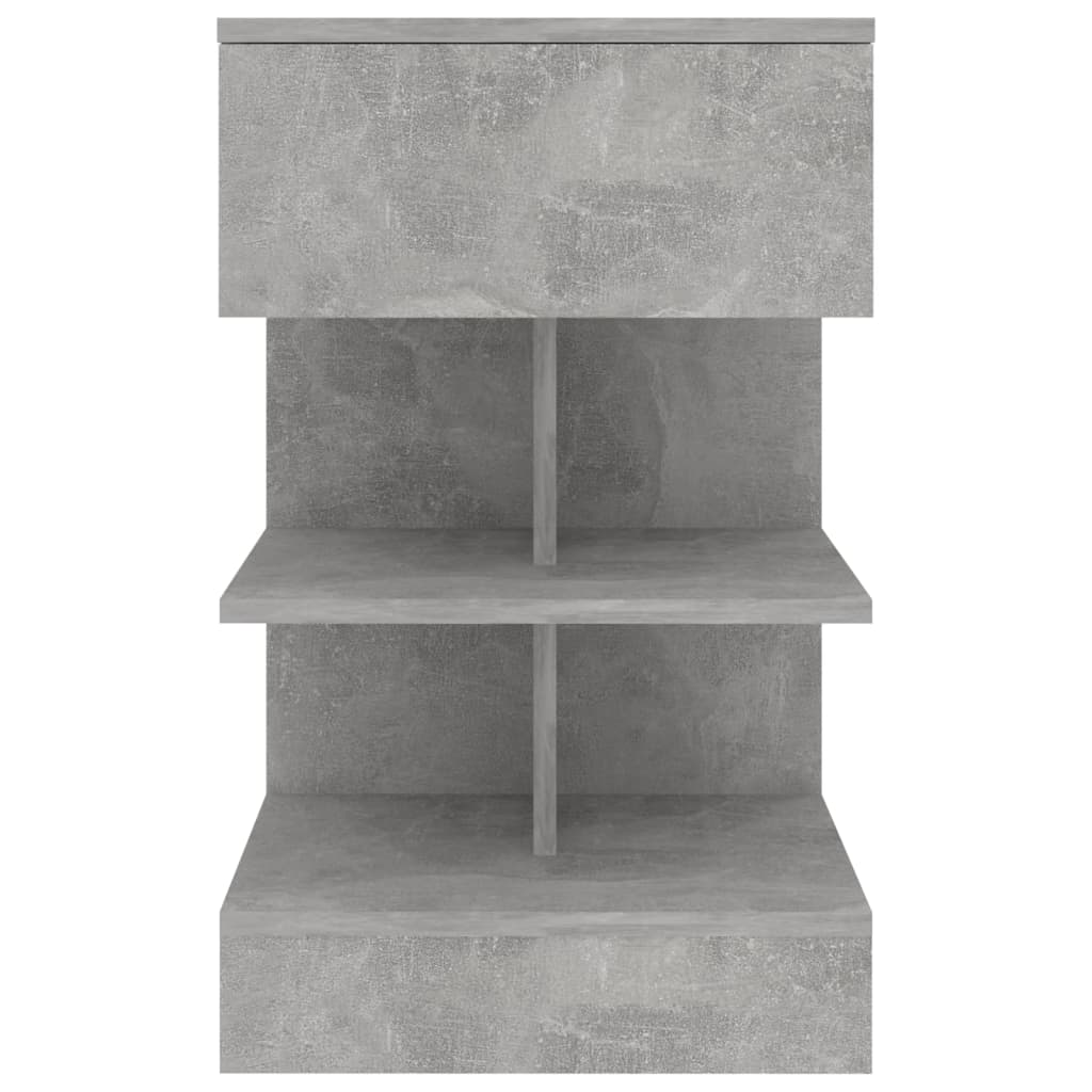 Κομοδίνο Γκρι Σκυροδέματος 40 x 35 x 65 εκ. από Επεξ. Ξύλο