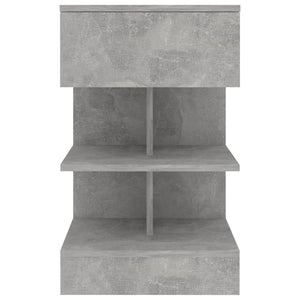 Κομοδίνο Γκρι Σκυροδέματος 40 x 35 x 65 εκ. από Επεξ. Ξύλο
