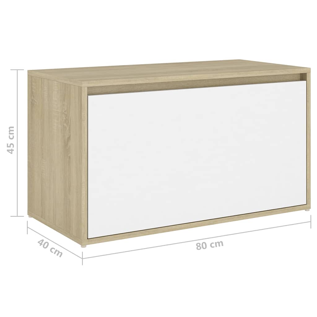 Έπιπλο Χολ / Εισόδου Λευκό/Sonoma Δρυς 80x40x45 εκ. Μοριοσανίδα