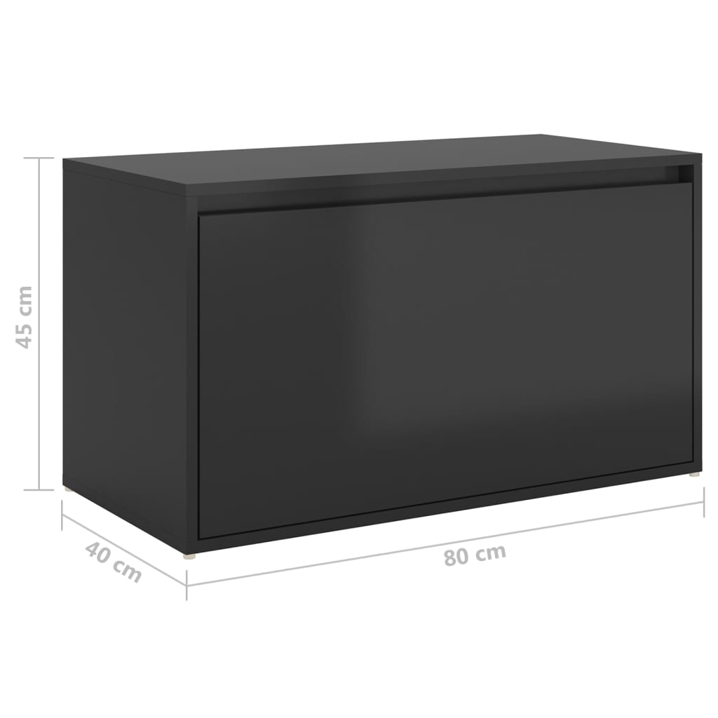Έπιπλο Χολ / Εισόδου Γυαλιστ. Μαύρο 80x40x45εκ. από Μοριοσανίδα