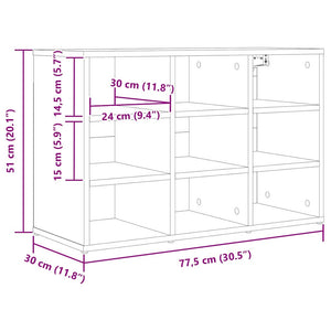 Ντουλάπα Παπουτσιών με ράφι Δρύς Sonoma 77,5 x 30 x 51 εκ. - Pakobazaar