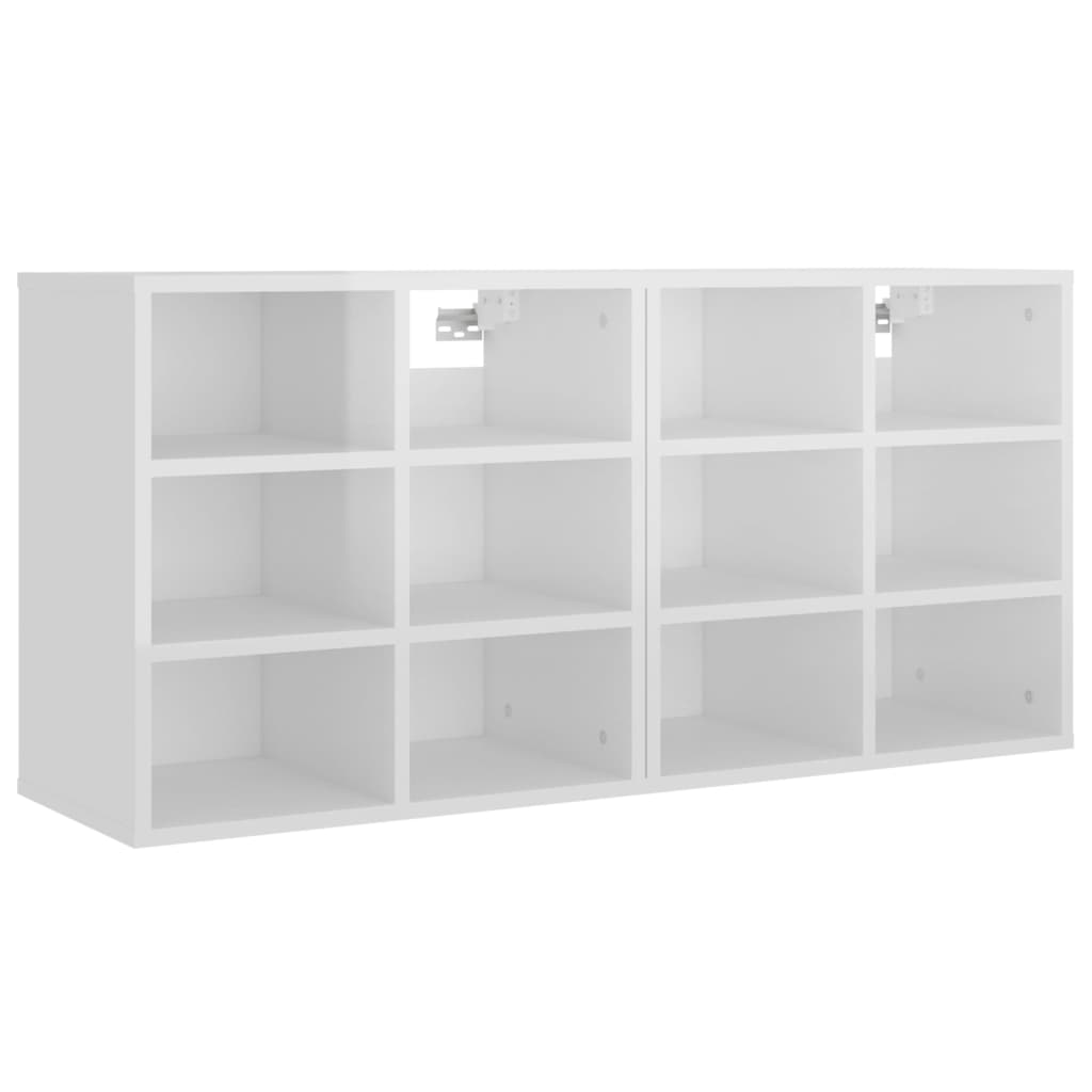 Παπουτσοθήκες 2 τεμ. Γυαλιστερό Λευκές 52,5 x 30 x 50 εκ.