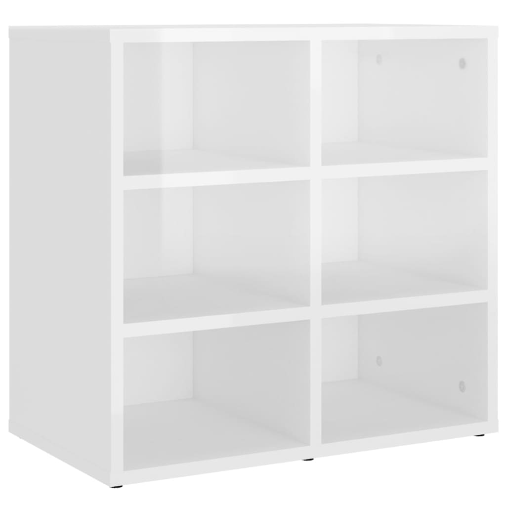 Παπουτσοθήκες 2 τεμ. Γυαλιστερό Λευκές 52,5 x 30 x 50 εκ.