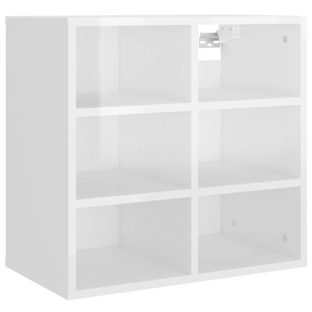 Παπουτσοθήκες 2 τεμ. Γυαλιστερό Λευκές 52,5 x 30 x 50 εκ.