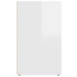 Παπουτσοθήκες 2 τεμ. Γυαλιστερό Λευκές 52,5 x 30 x 50 εκ.