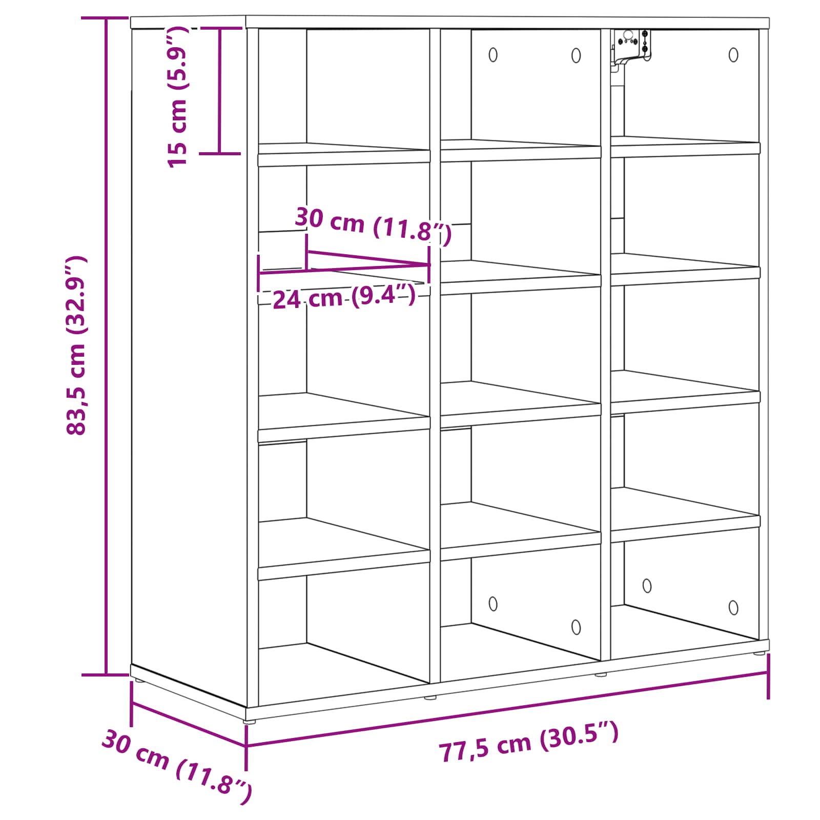 Ντουλάπα Παπουτσιών 77,5 x 30 x 83,5 εκ. Επεξεργασμένο Ξύλο