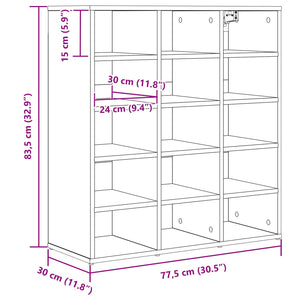 Ντουλάπα Παπουτσιών 77,5 x 30 x 83,5 εκ. Επεξεργασμένο Ξύλο