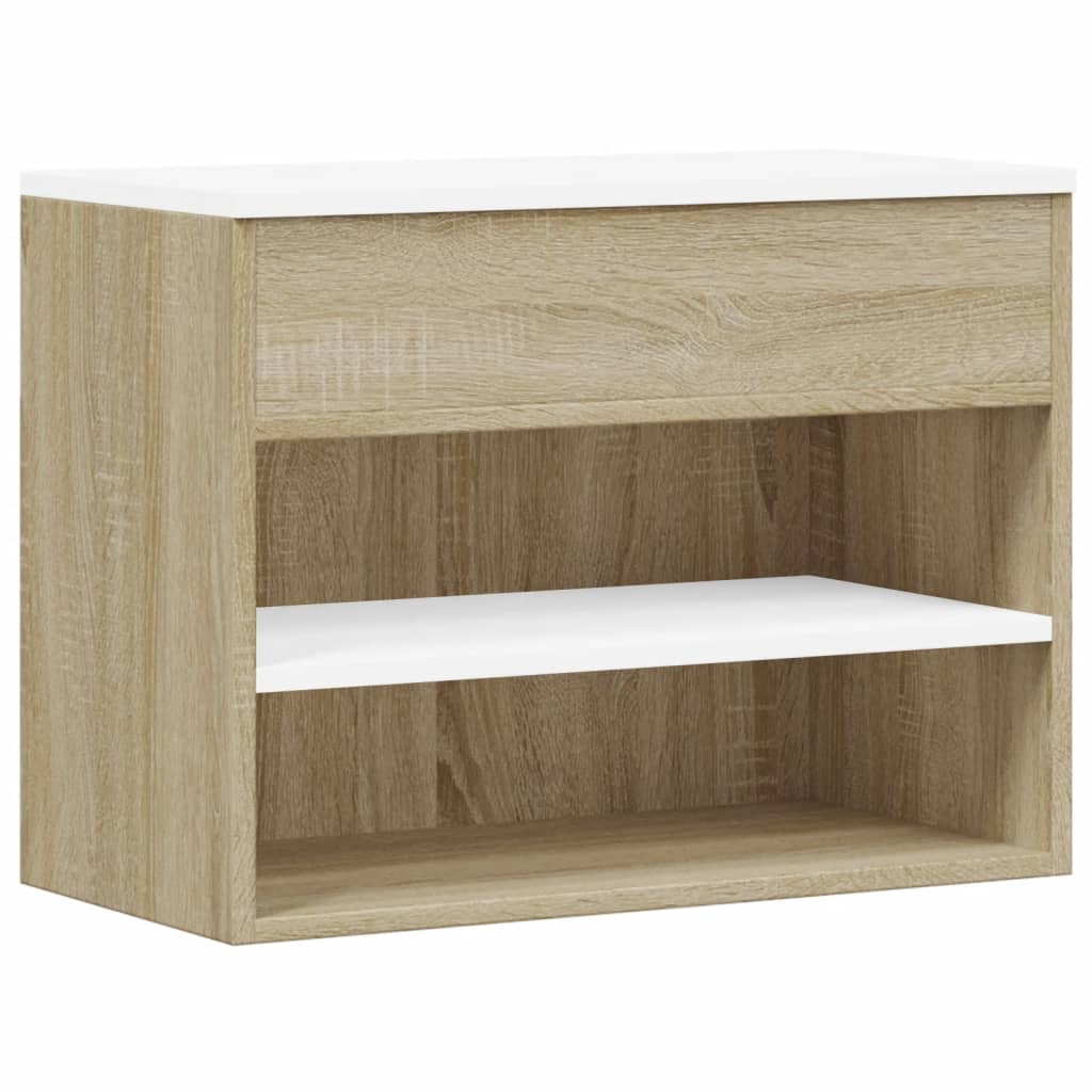 Παπουτσοθήκη Λευκή/Sonoma Δρυς 60 x 30 x 45 εκ. από Μοριοσανίδα