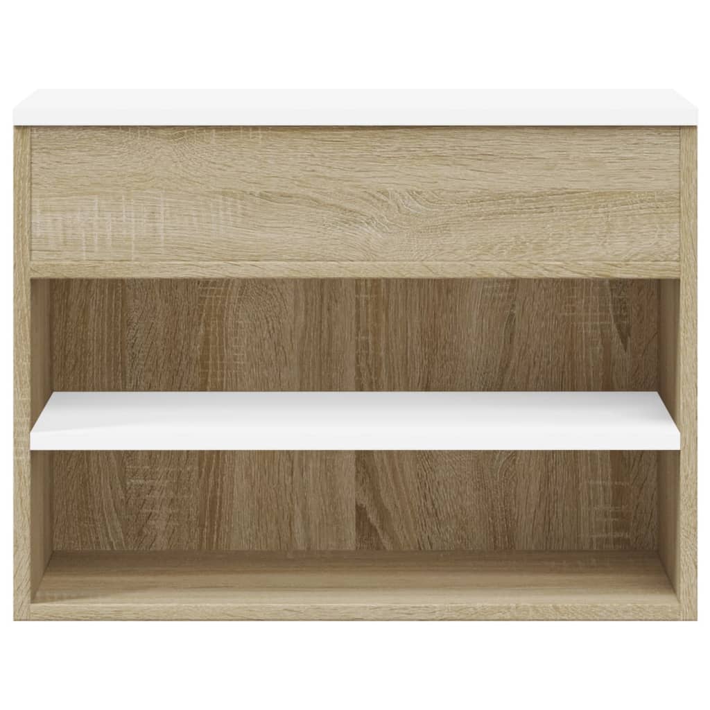 Παπουτσοθήκη Λευκή/Sonoma Δρυς 60 x 30 x 45 εκ. από Μοριοσανίδα