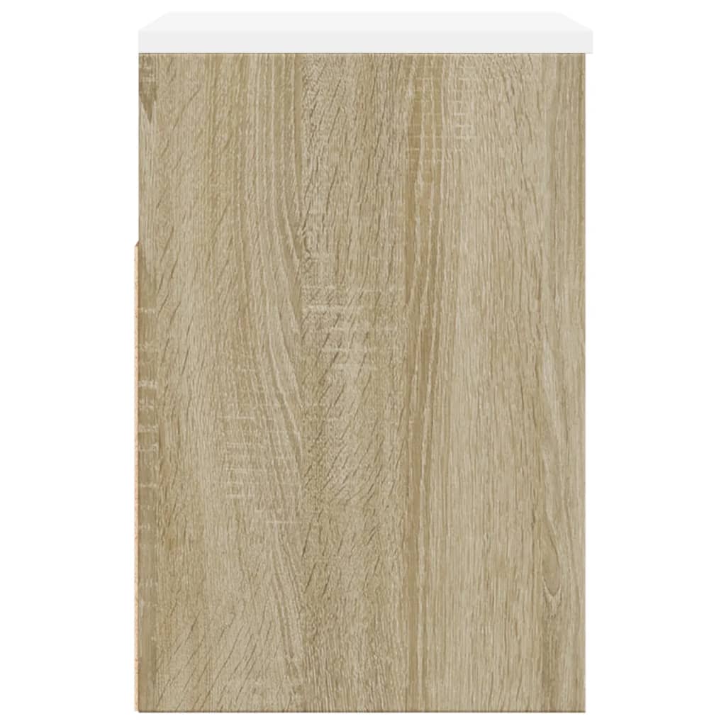 Παπουτσοθήκη Λευκή/Sonoma Δρυς 60 x 30 x 45 εκ. από Μοριοσανίδα