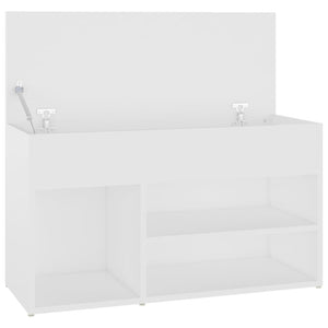 Παπουτσοθήκη Λευκή 80 x 30 x 45 εκ. από Επεξ. Ξύλο - Pakobazaar