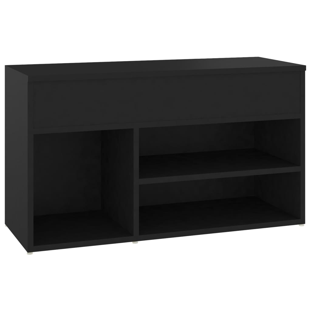 Παπουτσοθήκη Μαύρη 80 x 30 x 45 εκ. από Επεξ. Ξύλο - Pakobazaar