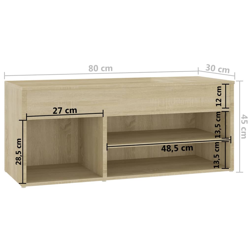 Παπουτσοθήκη Sonoma Δρυς 80 x 30 x 45 εκ. από Επεξ. Ξύλο - Pakobazaar